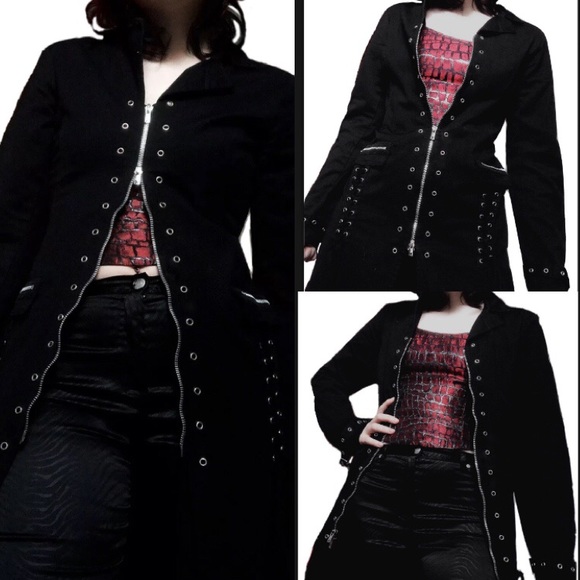 Genuine Tripp Black Trench Coat - Picture 2 of 4